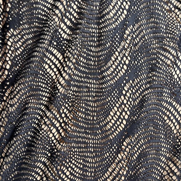 Emma & Michele Black Lace Overlay Dress With Fringe Hem  Size 18/20 1920's Style - Picture 6 of 8